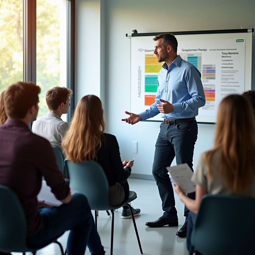 Voditelj predstavlja strukturu hrvatskog mirovinskog sustava skupini mladih